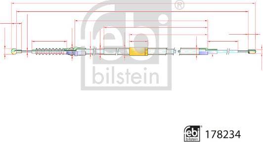 Febi Bilstein 178234 - Cavo comando, Freno stazionamento autozon.pro