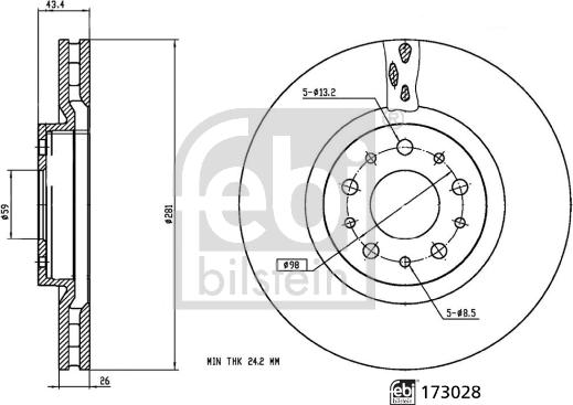 Febi Bilstein 173028 - Discofreno autozon.pro