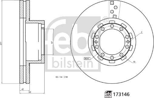 Febi Bilstein 173146 - Discofreno autozon.pro