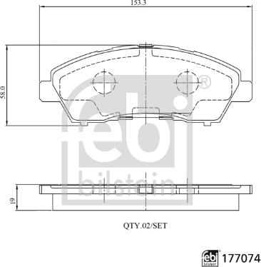 Febi Bilstein 177074 - Kit pastiglie freno, Freno a disco autozon.pro