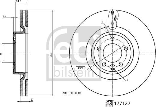 Febi Bilstein 177127 - Discofreno autozon.pro