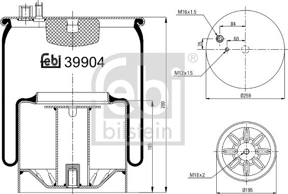 Febi Bilstein 39904 - Soffietto, Sospensione pneumatica autozon.pro