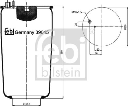 Febi Bilstein 39045 - Soffietto, Sospensione pneumatica autozon.pro