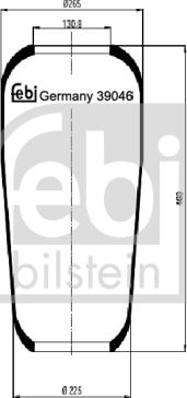 Febi Bilstein 39046 - Soffietto, Sospensione pneumatica autozon.pro