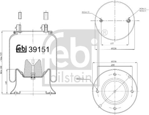 Febi Bilstein 39151 - Soffietto, Sospensione pneumatica autozon.pro