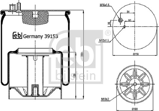 Febi Bilstein 39153 - Soffietto, Sospensione pneumatica autozon.pro