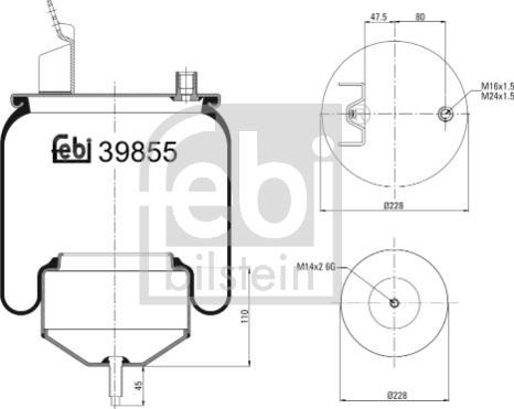 Febi Bilstein 39855 - Soffietto, Sospensione pneumatica autozon.pro