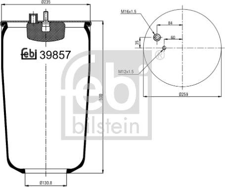 Febi Bilstein 39857 - Soffietto, Sospensione pneumatica autozon.pro