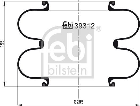 Febi Bilstein 39312 - Soffietto, Sospensione pneumatica autozon.pro