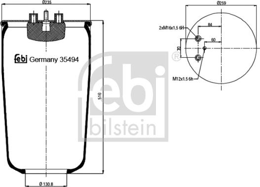 Febi Bilstein 35494 - Soffietto, Sospensione pneumatica autozon.pro