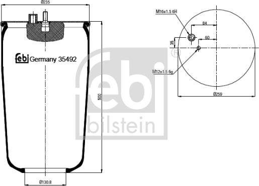 Febi Bilstein 35492 - Soffietto, Sospensione pneumatica autozon.pro