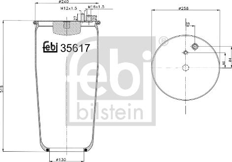 Febi Bilstein 35617 - Soffietto, Sospensione pneumatica autozon.pro