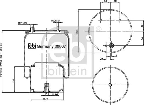 Febi Bilstein 38607 - Soffietto, Sospensione pneumatica autozon.pro