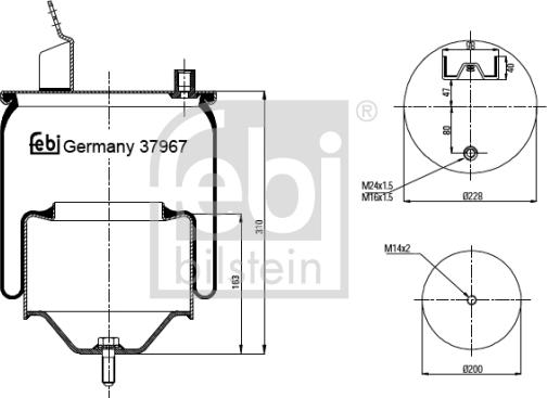 Febi Bilstein 37967 - Soffietto, Sospensione pneumatica autozon.pro