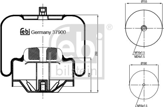 Febi Bilstein 37900 - Soffietto, Sospensione pneumatica autozon.pro