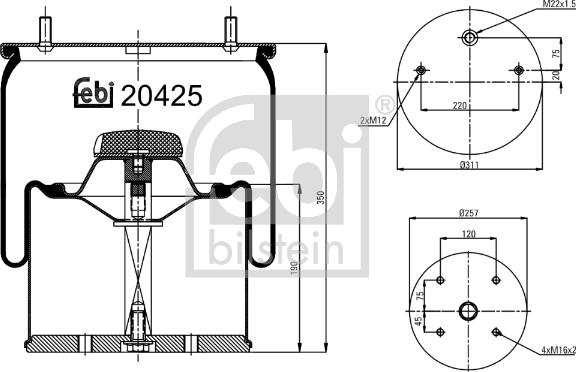 Febi Bilstein 20425 - Soffietto, Sospensione pneumatica autozon.pro