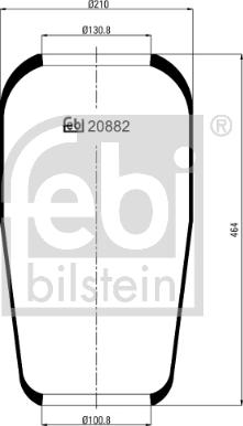 Febi Bilstein 20882 - Soffietto, Sospensione pneumatica autozon.pro