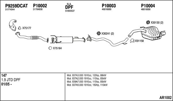 Fenno AR1002 - Impianto gas scarico autozon.pro