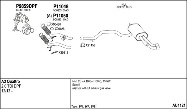 Fenno AU1121 - Impianto gas scarico autozon.pro