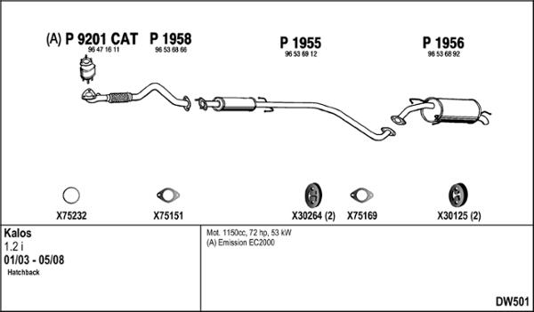 Fenno DW501 - Impianto gas scarico autozon.pro