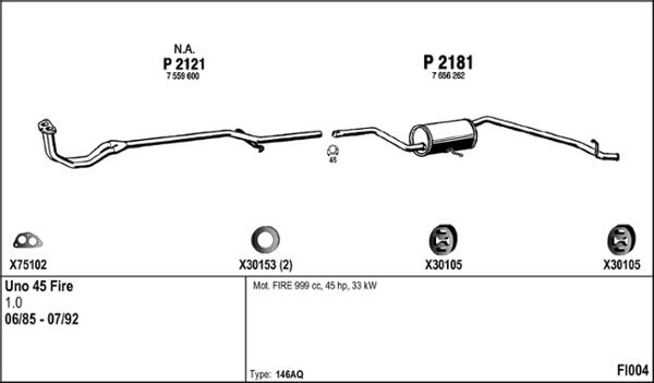 Fenno FI004 - Impianto gas scarico autozon.pro