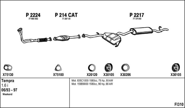 Fenno FI310 - Impianto gas scarico autozon.pro