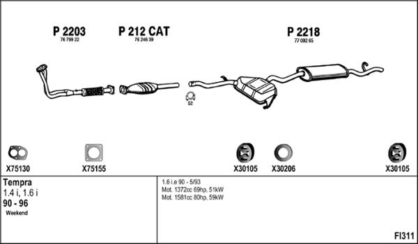 Fenno FI311 - Impianto gas scarico autozon.pro