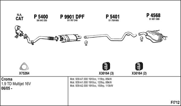 Fenno FI712 - Impianto gas scarico autozon.pro