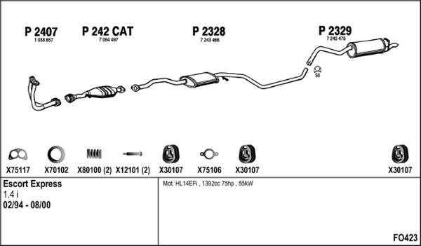 Fenno FO423 - Impianto gas scarico autozon.pro