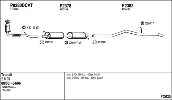 Fenno FO630 - Impianto gas scarico autozon.pro