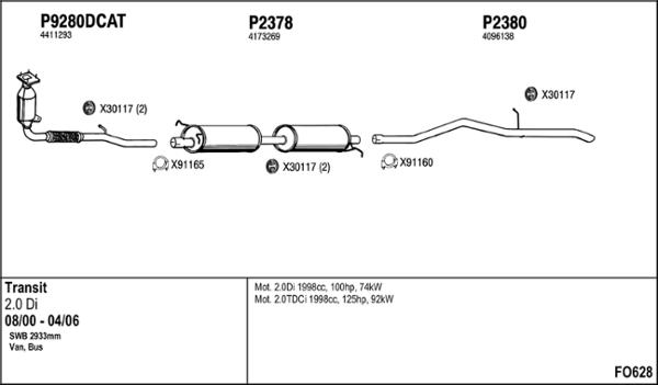 Fenno FO628 - Impianto gas scarico autozon.pro