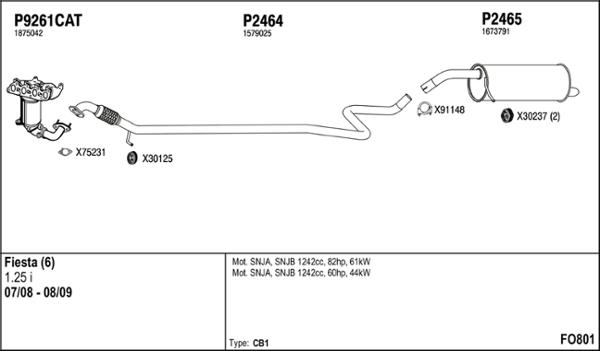 Fenno FO801 - Impianto gas scarico autozon.pro