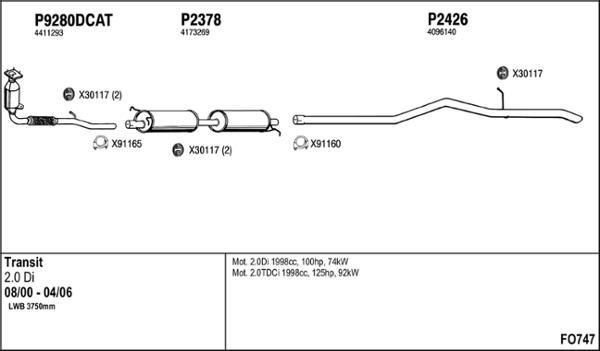 Fenno FO747 - Impianto gas scarico autozon.pro