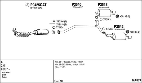 Fenno MA809 - Impianto gas scarico autozon.pro