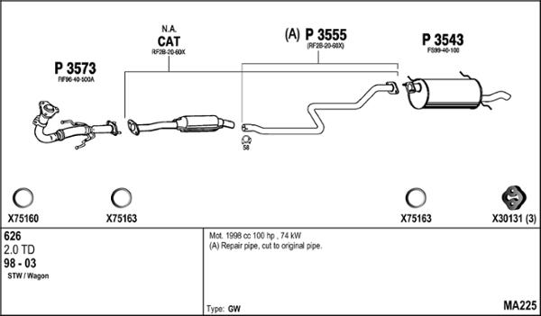 Fenno MA225 - Impianto gas scarico autozon.pro