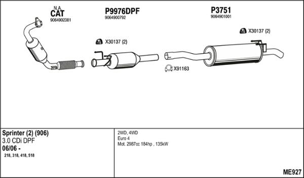 Fenno ME927 - Impianto gas scarico autozon.pro