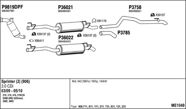 Fenno ME1049 - Impianto gas scarico autozon.pro