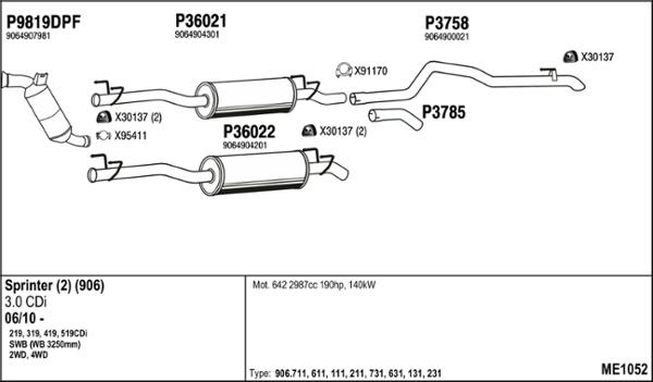 Fenno ME1052 - Impianto gas scarico autozon.pro