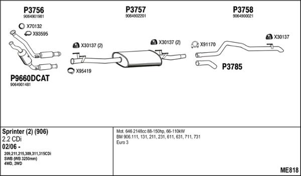 Fenno ME818 - Impianto gas scarico autozon.pro