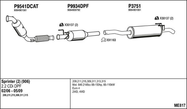 Fenno ME817 - Impianto gas scarico autozon.pro