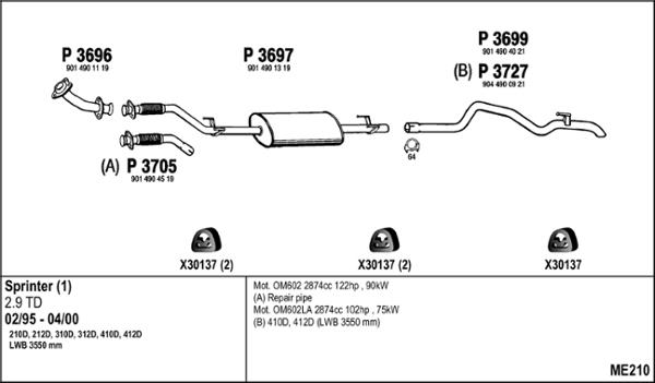 Fenno ME210 - Impianto gas scarico autozon.pro