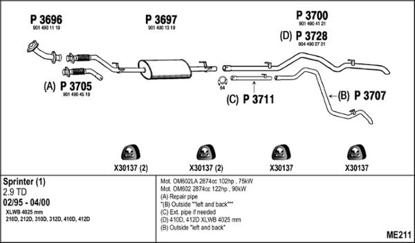 Fenno ME211 - Impianto gas scarico autozon.pro