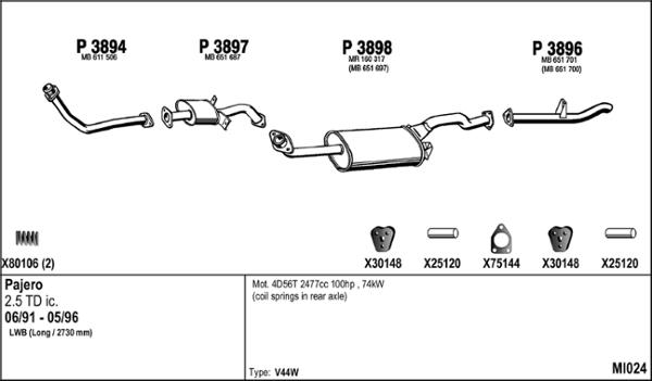 Fenno MI024 - Impianto gas scarico autozon.pro