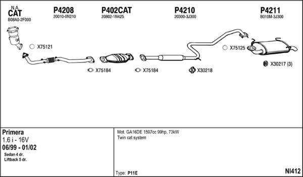 Fenno NI412 - Impianto gas scarico autozon.pro