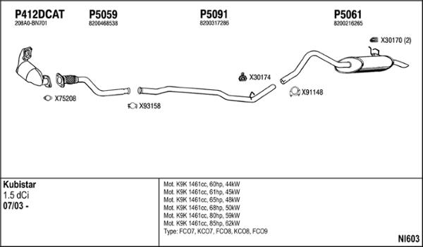 Fenno NI603 - Impianto gas scarico autozon.pro