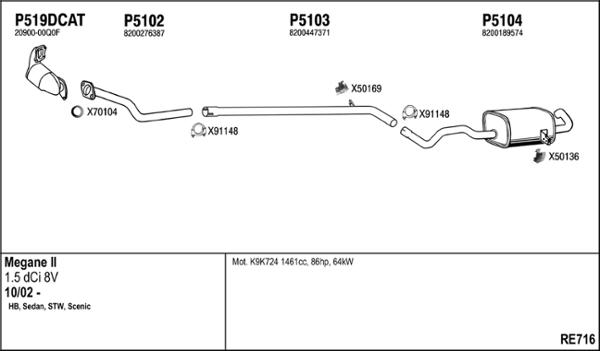 Fenno RE716 - Impianto gas scarico autozon.pro