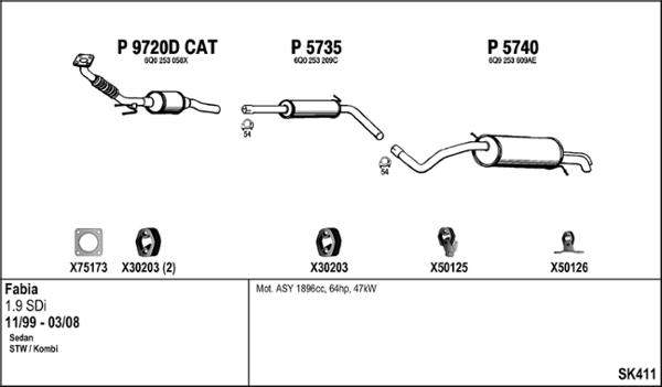 Fenno SK411 - Impianto gas scarico autozon.pro