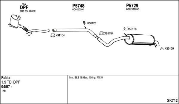 Fenno SK712 - Impianto gas scarico autozon.pro