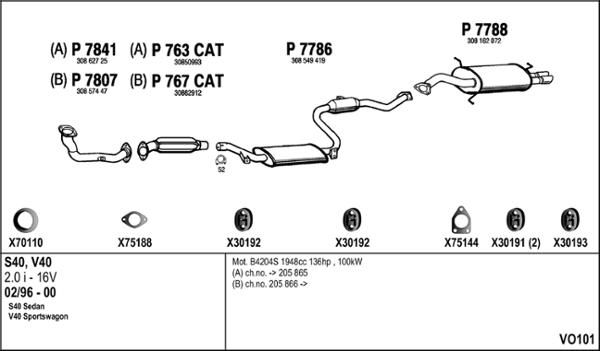 Fenno VO101 - Impianto gas scarico autozon.pro