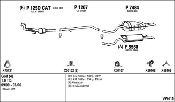 Fenno VW415 - Impianto gas scarico autozon.pro